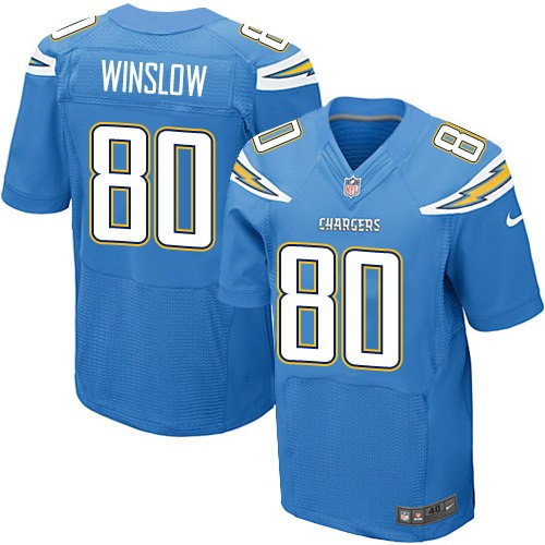 Men's Elite Kellen Winslow Nike Jersey Electric Blue Alternate - #80 NFL Los Angeles Chargers